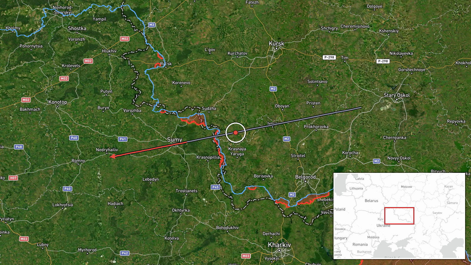 Romny, Sumy Oblast, Ukraine — Drone Transit location map