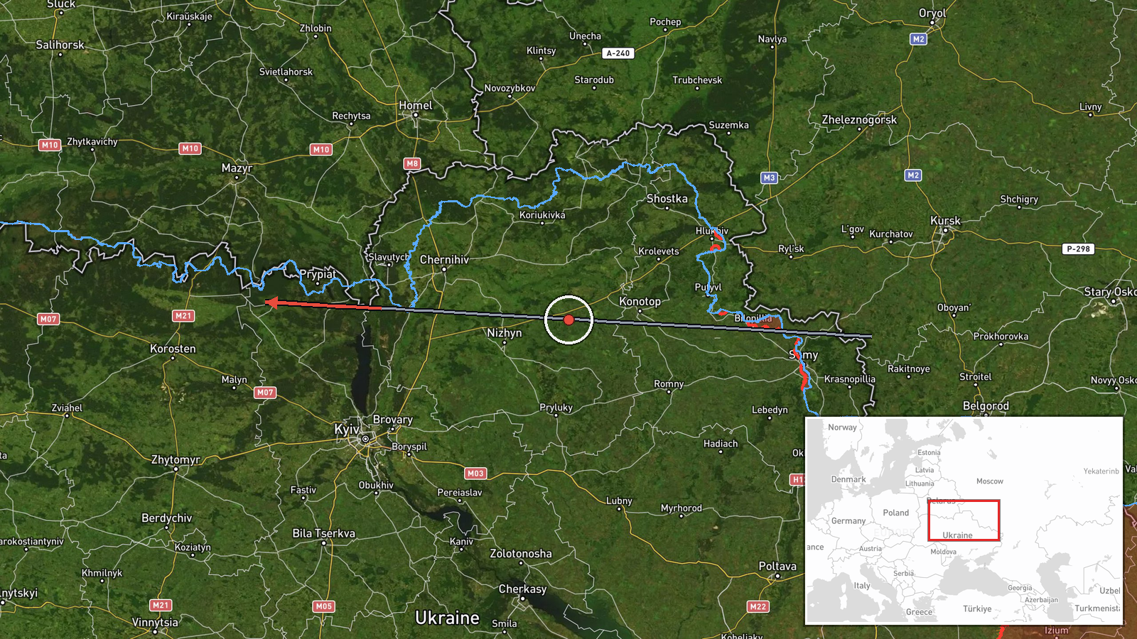 Ovruch, Zhytomyr Oblast, Ukraine — Drone Transit location map