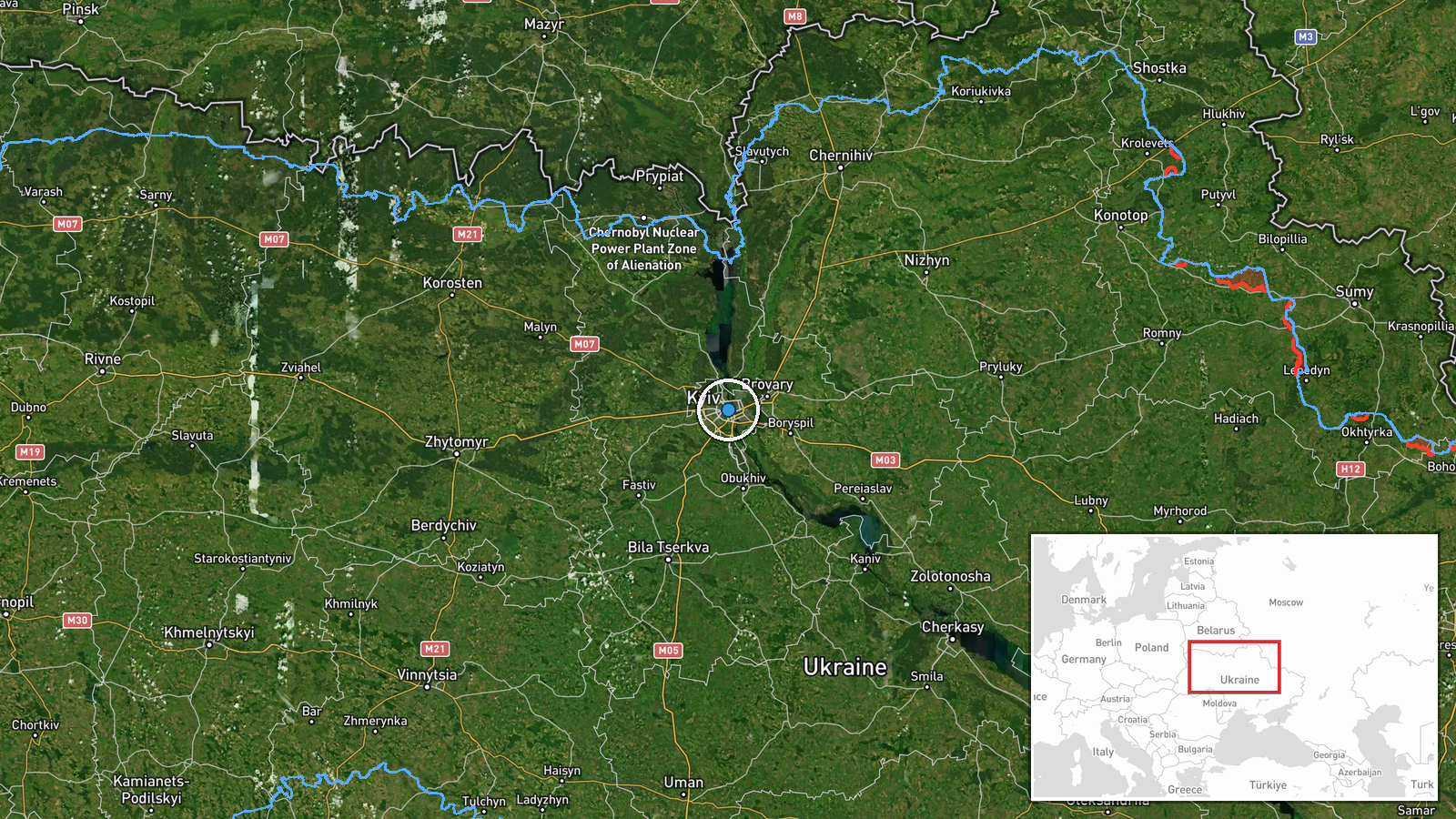 Pechersk District, Kyiv, Ukraine — Siren location map