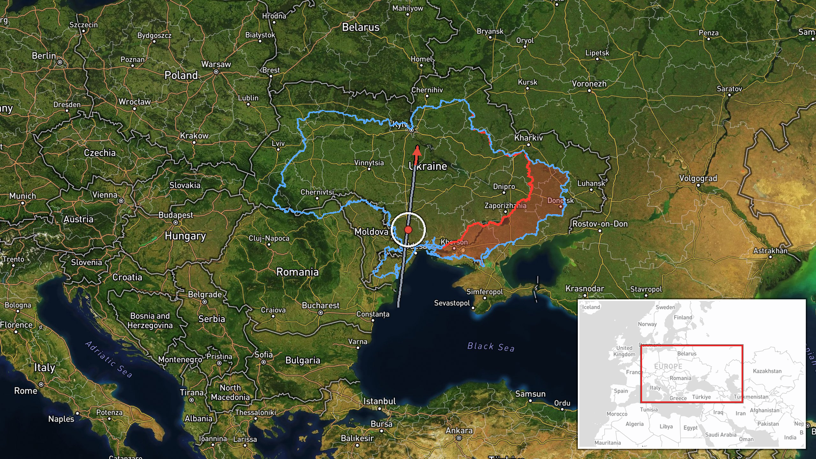Kyiv Oblast, Ukraine — Drone Transit location map