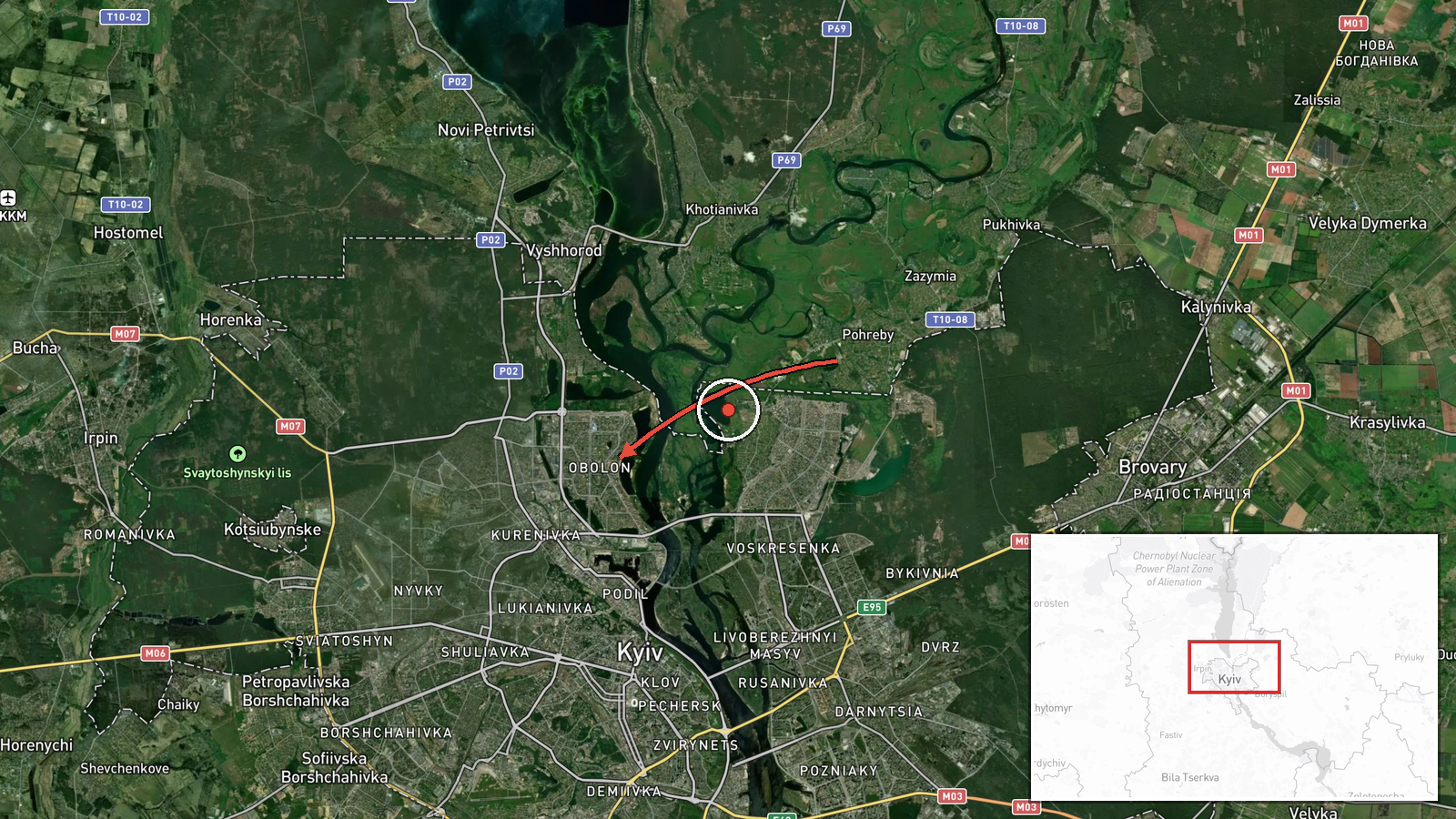 Obolon, Ukraine — Drone Transit location map