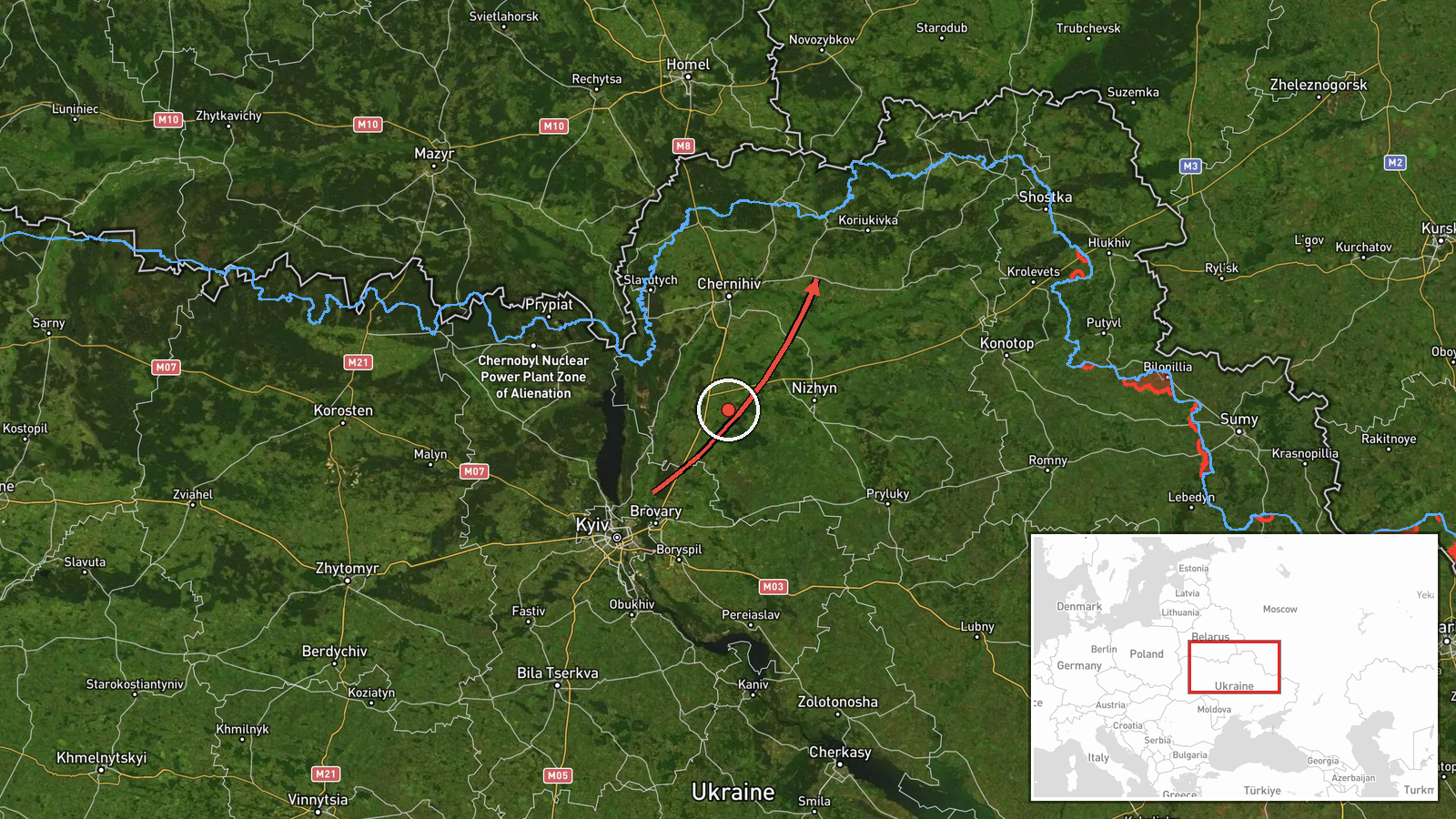 Telychka, Ukraine — Drone Transit location map