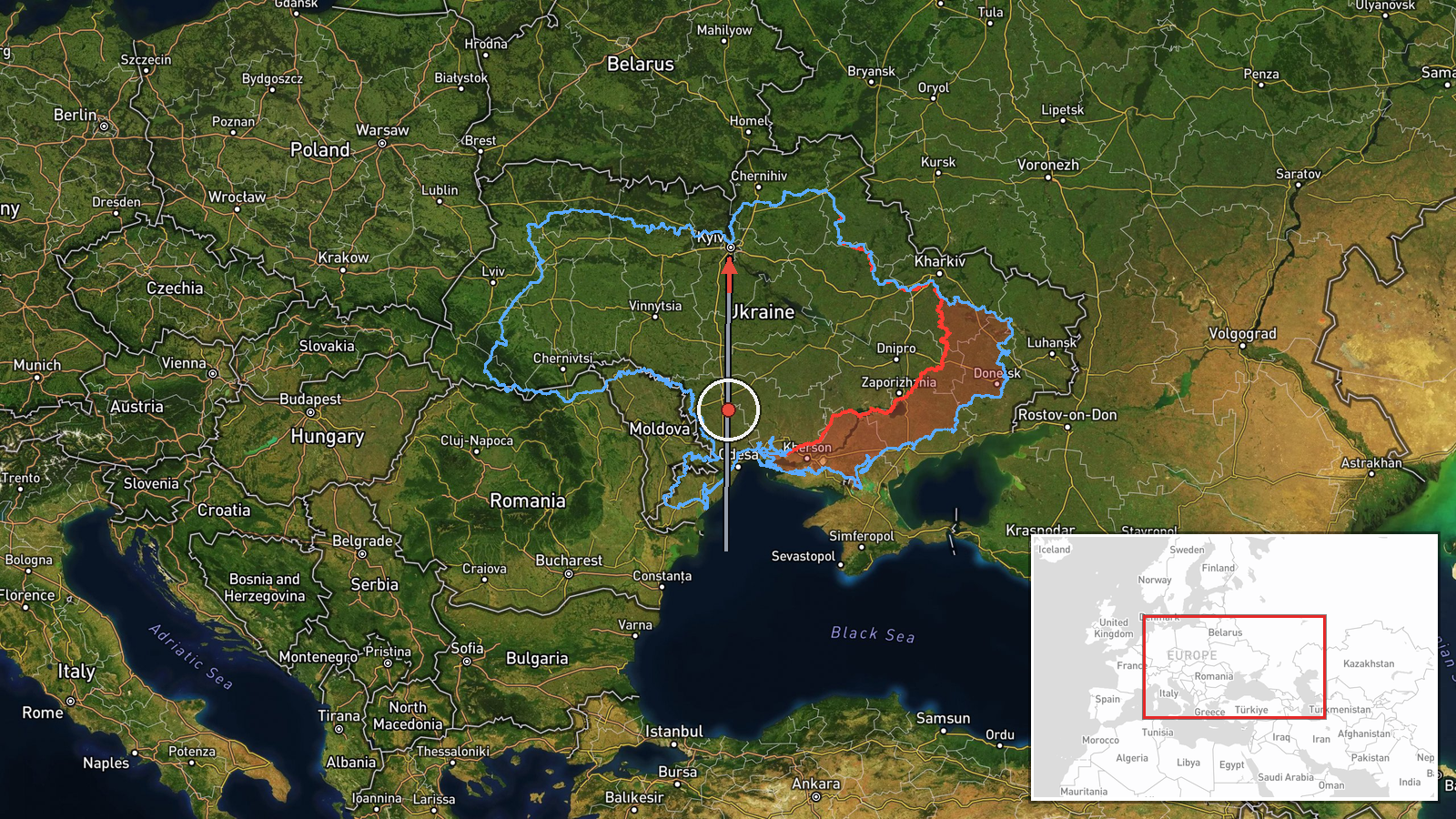 Kyiv Reservoir, Kyiv Oblast, Ukraine — UAS Strike location map