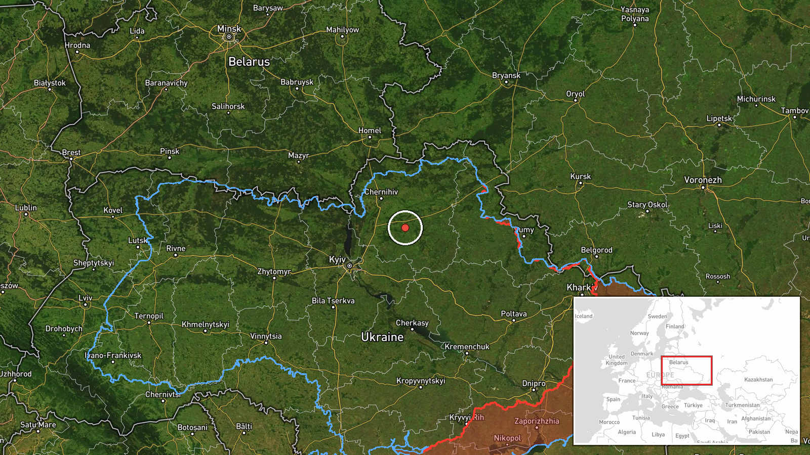Nizhyn, Chernihiv Oblast, Ukraine — Drone Transit location map