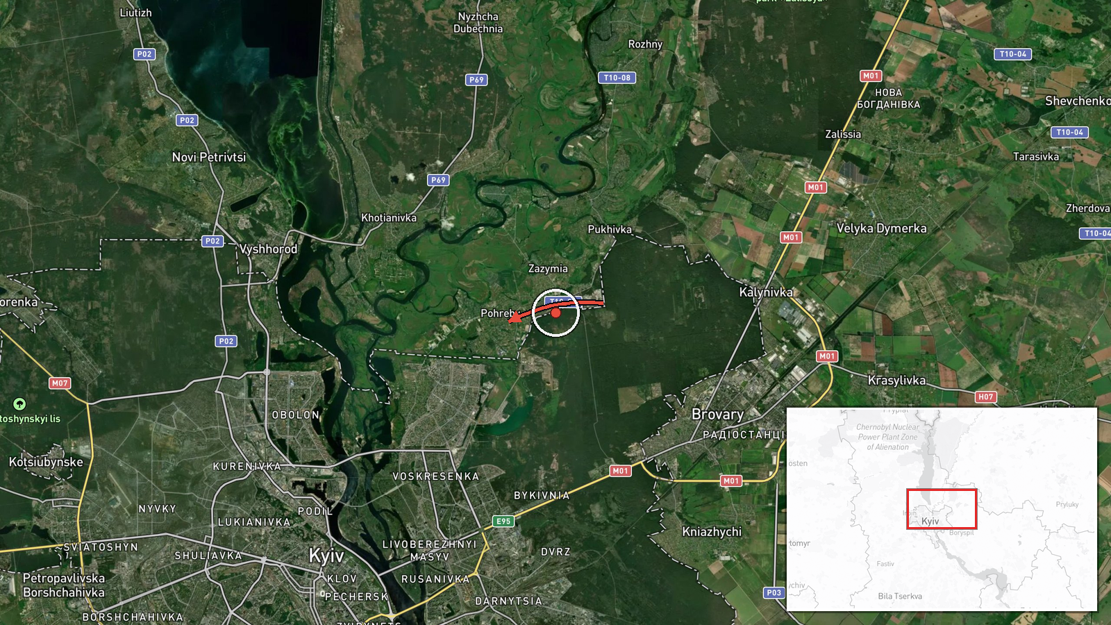 Pohreby, Ukraine — Drone Transit location map