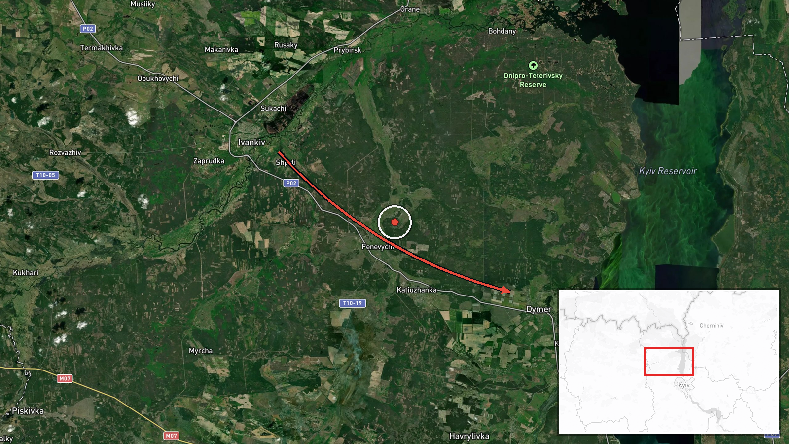 Dimer, Kyiv Oblast, Ukraine — Drone Transit location map
