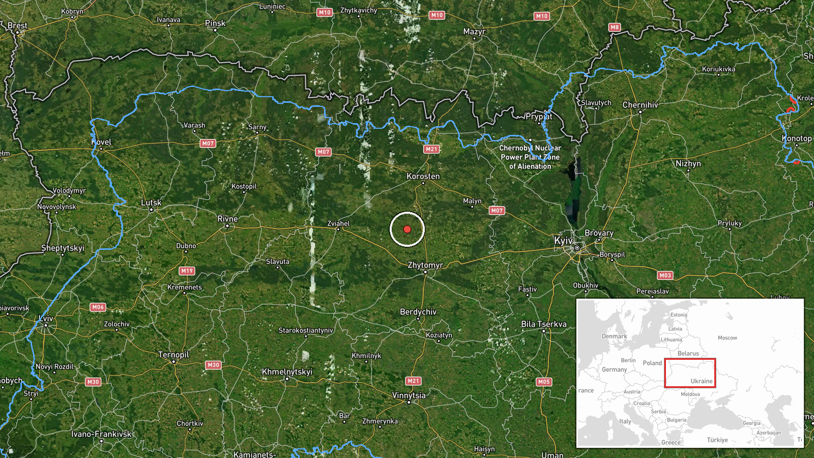 Khoroshiv, Zhytomyr Oblast, Ukraine — Drone Transit location map
