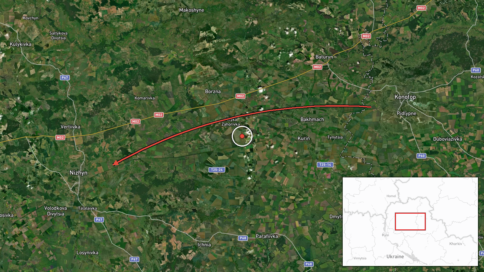 Nizhyn, Ukraine — Drone Transit location map