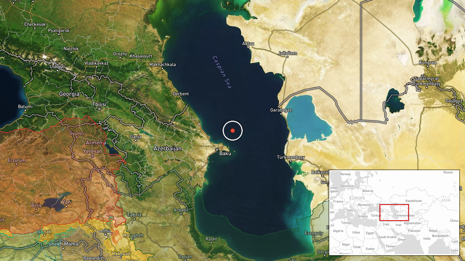 Caspian Sea, Ukraine — Combat Aircraft location map