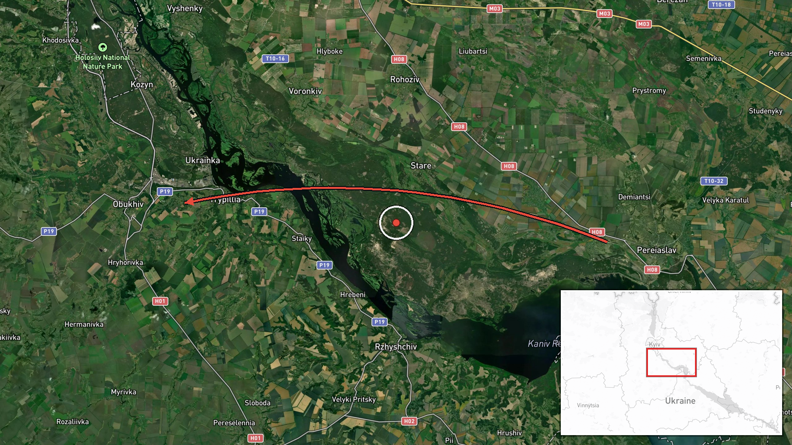 Obukhiv, Ukraine — Cruise Missile location map