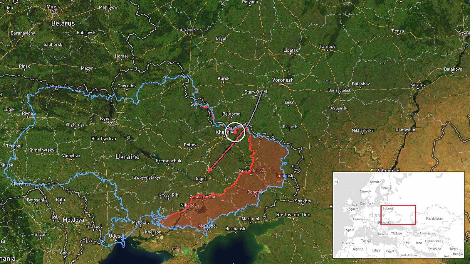 Dnipro, Dnipropetrovsk Oblast, Ukraine — Drone Transit location map