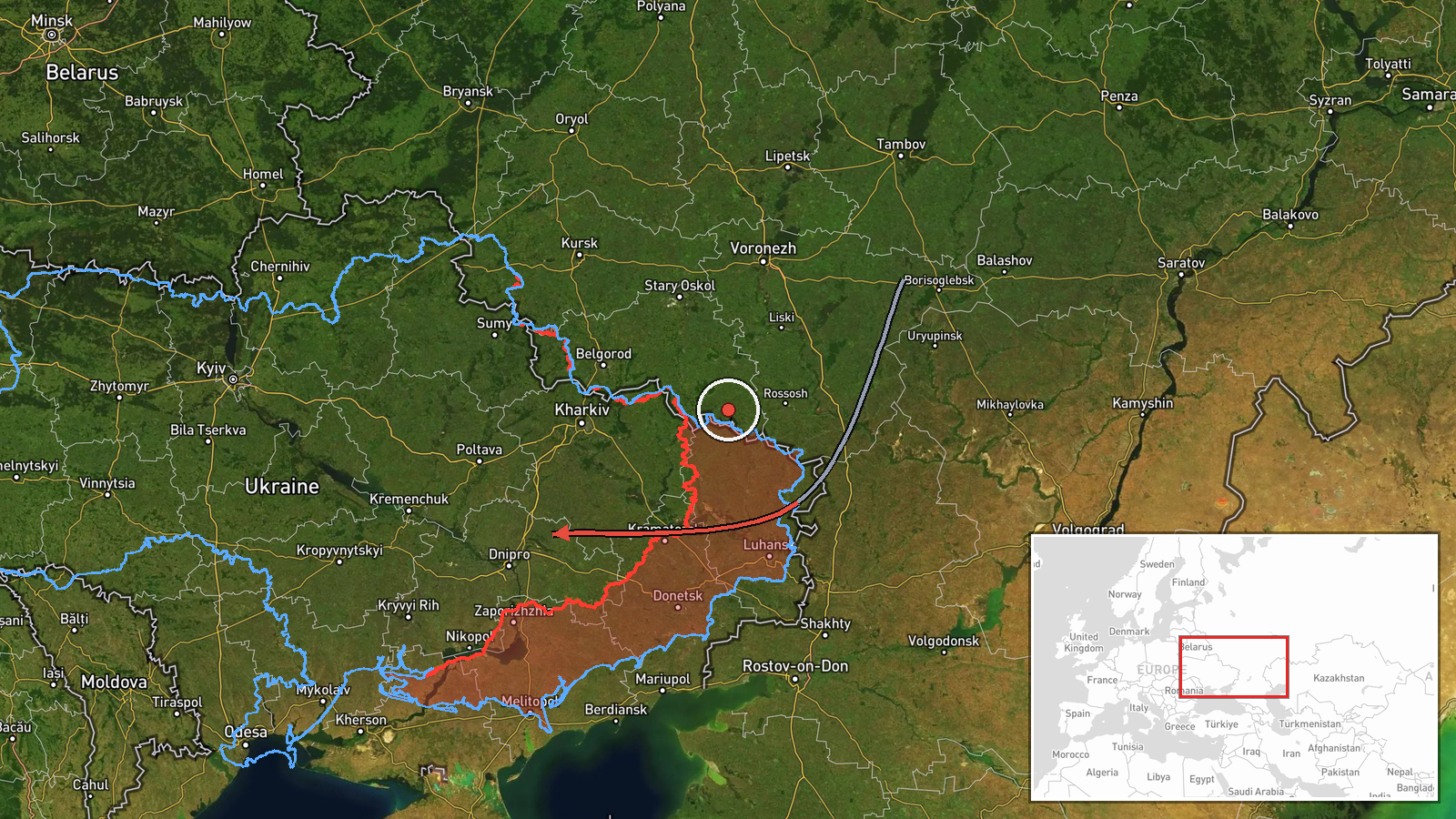 Dnipro, Dnipropetrovsk Oblast, Ukraine — Ballistic Missile location map