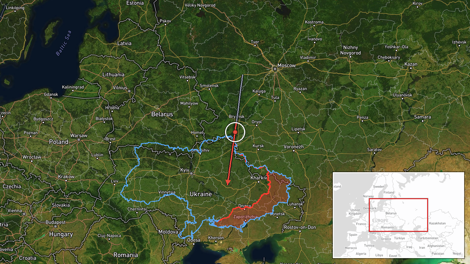 Kremenchuk, Poltava Oblast, Ukraine — Ballistic Missile location map