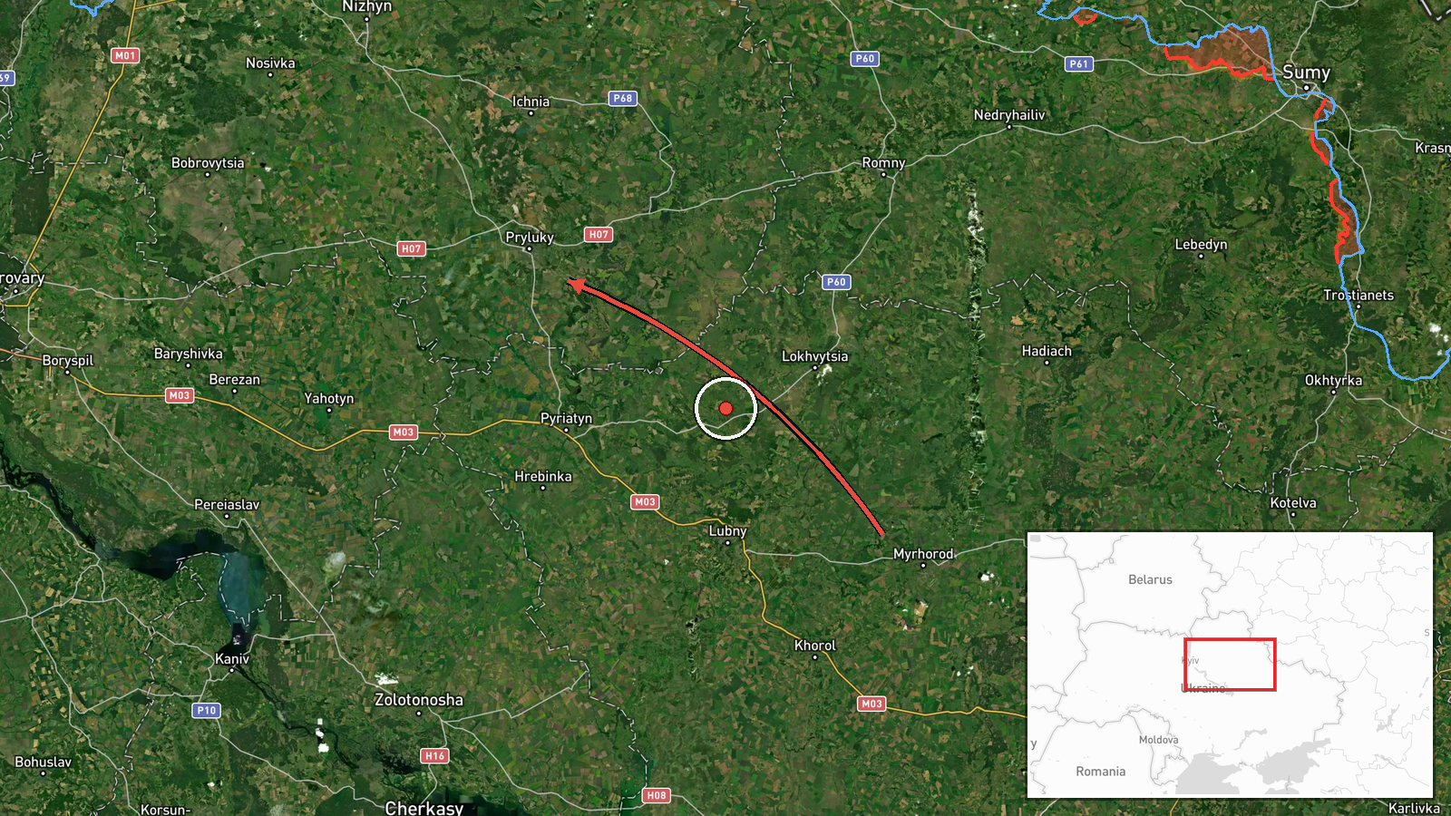 Pryluky, Ukraine — Cruise Missile location map