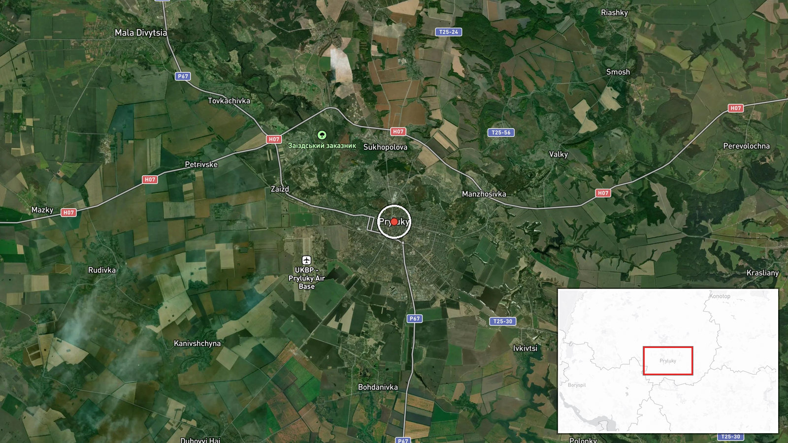Pryluky, Chernihiv Oblast, Ukraine — Ballistic Missile location map
