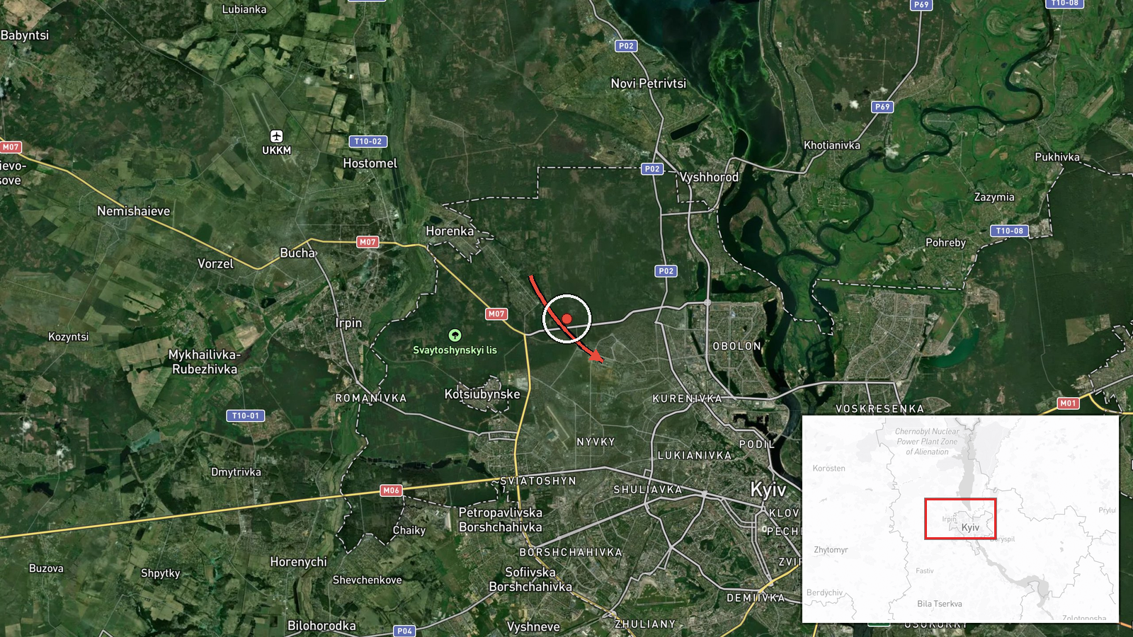 Vynohradar, Kyiv, Ukraine — Drone Transit location map