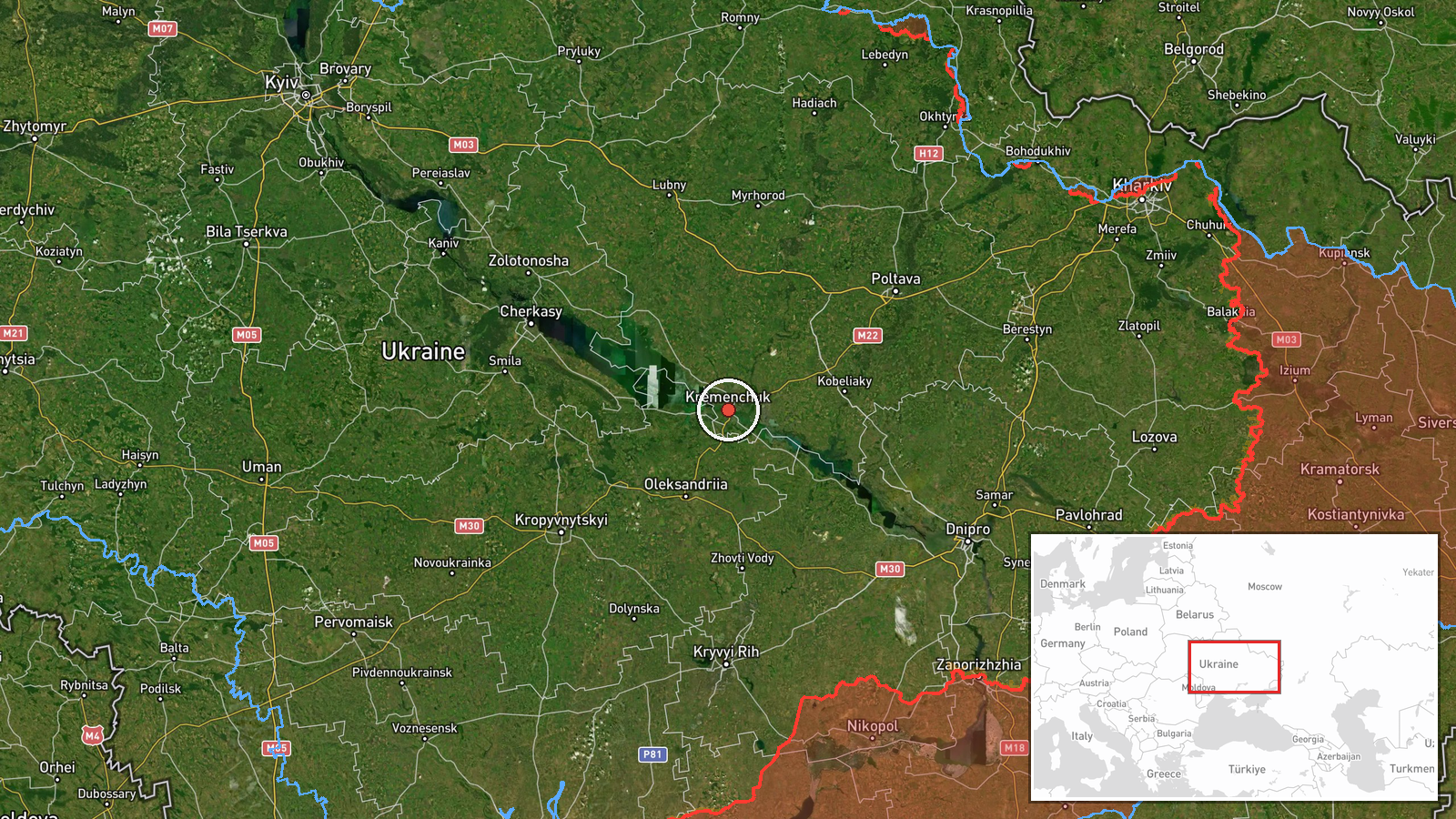 Kremenchuk, Ukraine — Drone Transit location map