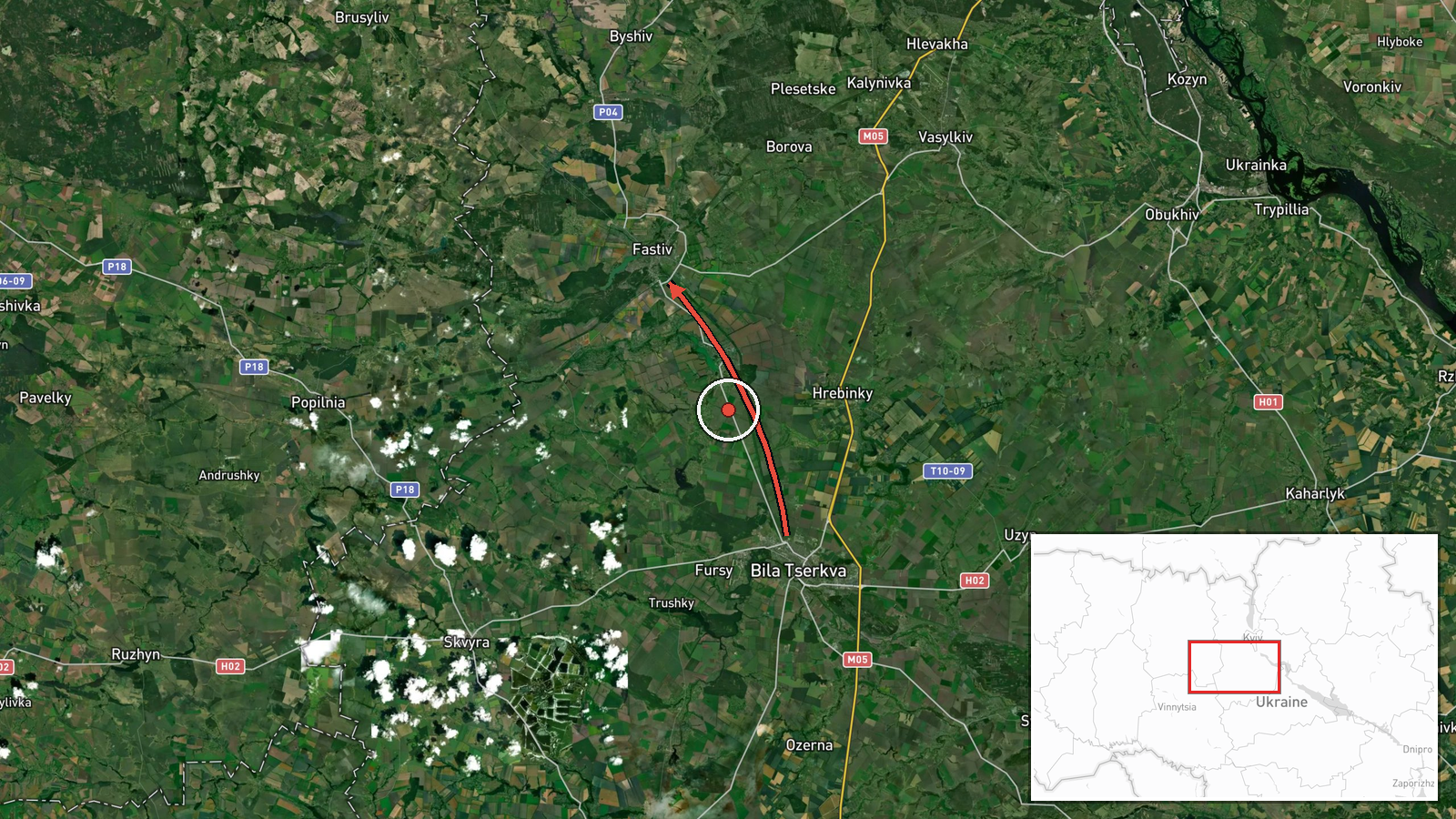 Fastiv, Ukraine — Drone Transit location map