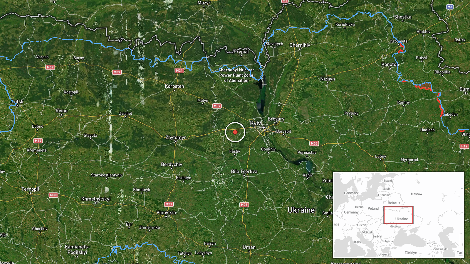 Motyzhyn, Ukraine — Drone Transit location map