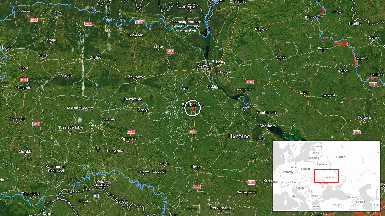 Bila Tserkva, Ukraine — Drone Transit location map