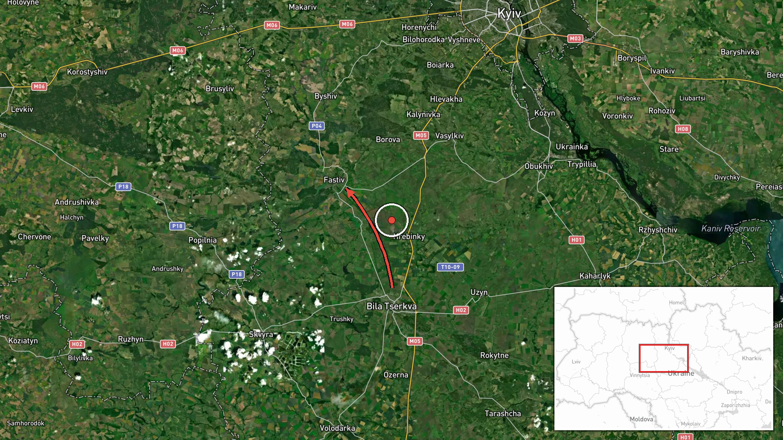 Vasylkiv, Ukraine — Drone Transit location map