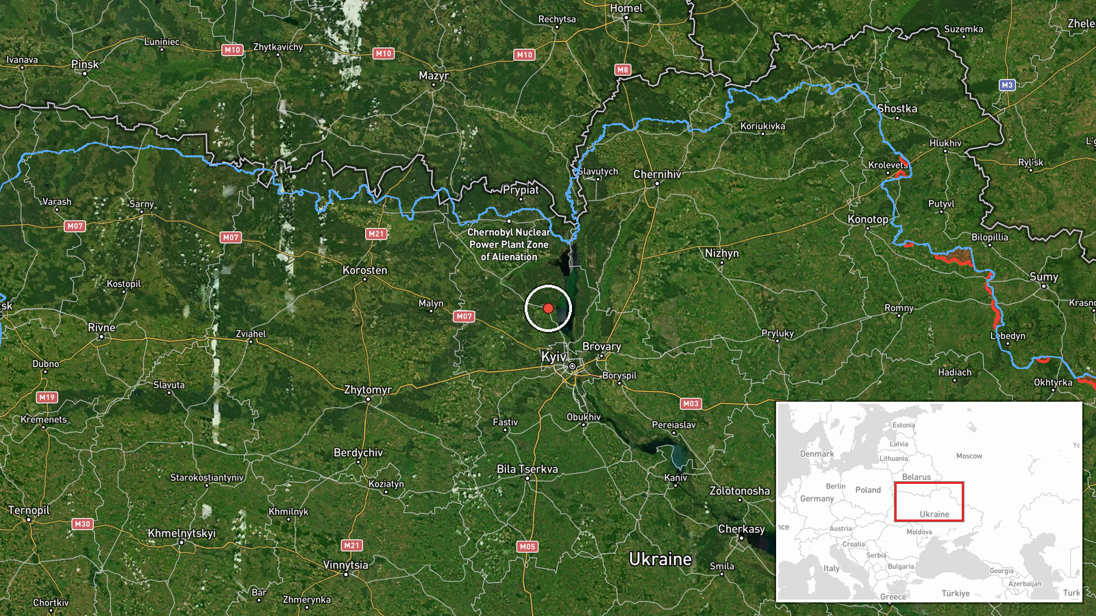 Dymer, Ukraine — Drone Transit location map
