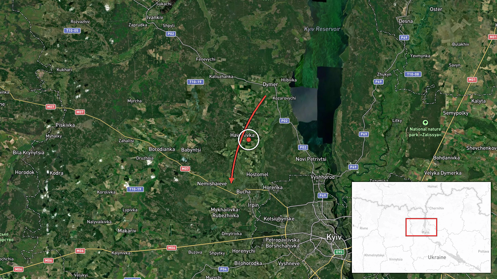 Vorzel, Ukraine — Drone Transit location map