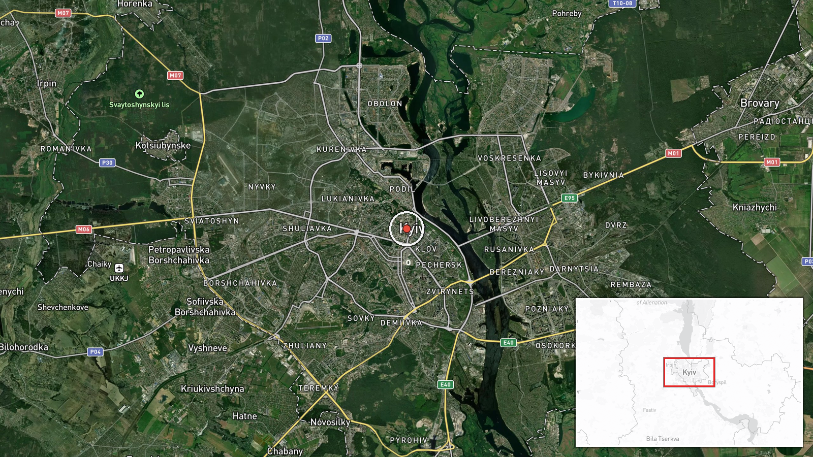 Kyiv, Ukraine — Ballistic Missile location map