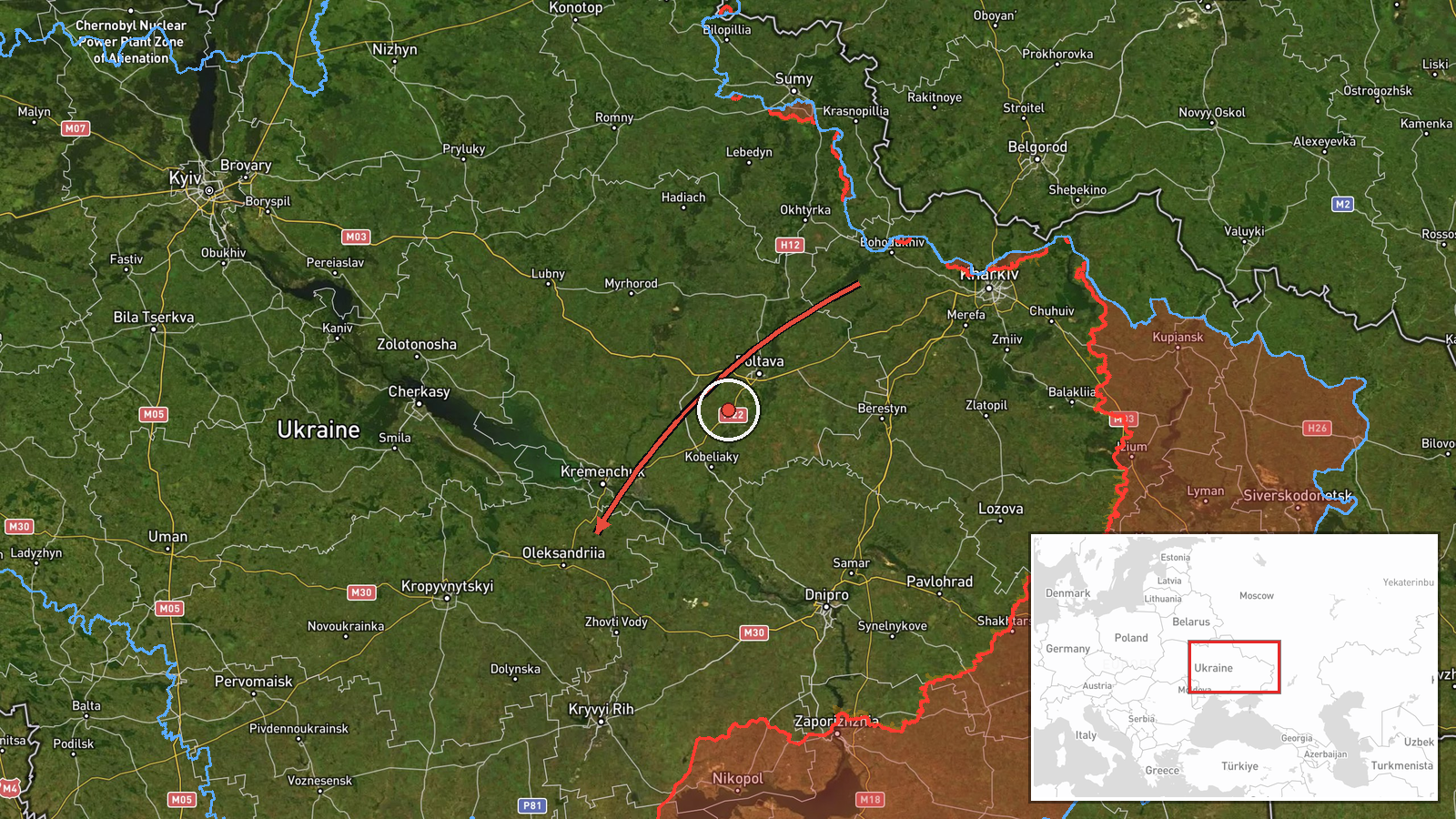 Oleksandriya, Ukraine — Drone Transit location map