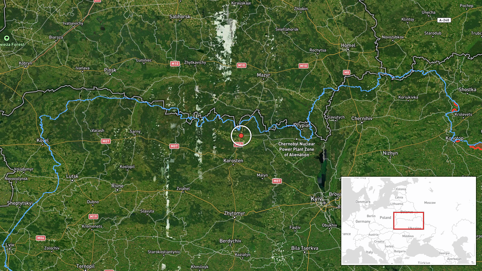 Ovruch, Ukraine — Drone Transit location map