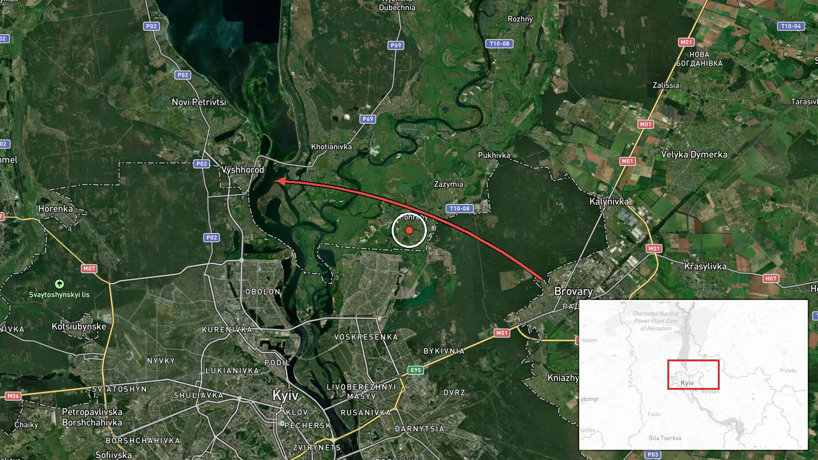 Vyshhorod, Ukraine — Cruise Missile location map