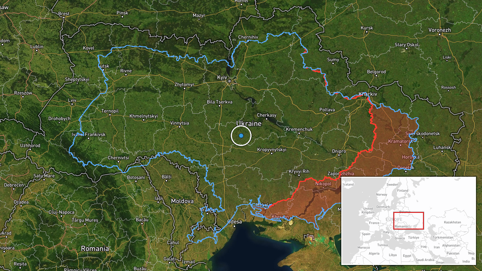 Ukraine (nationwide) — Siren location map