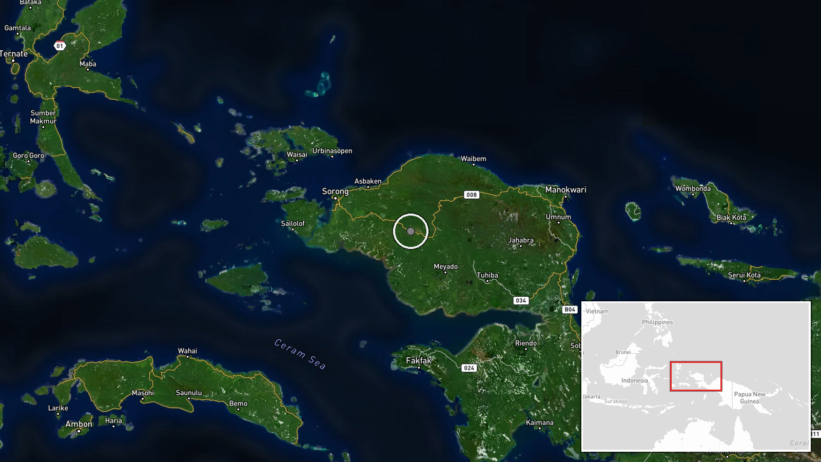 Maybrat Regency, West Papua, Indonesia — Security location map