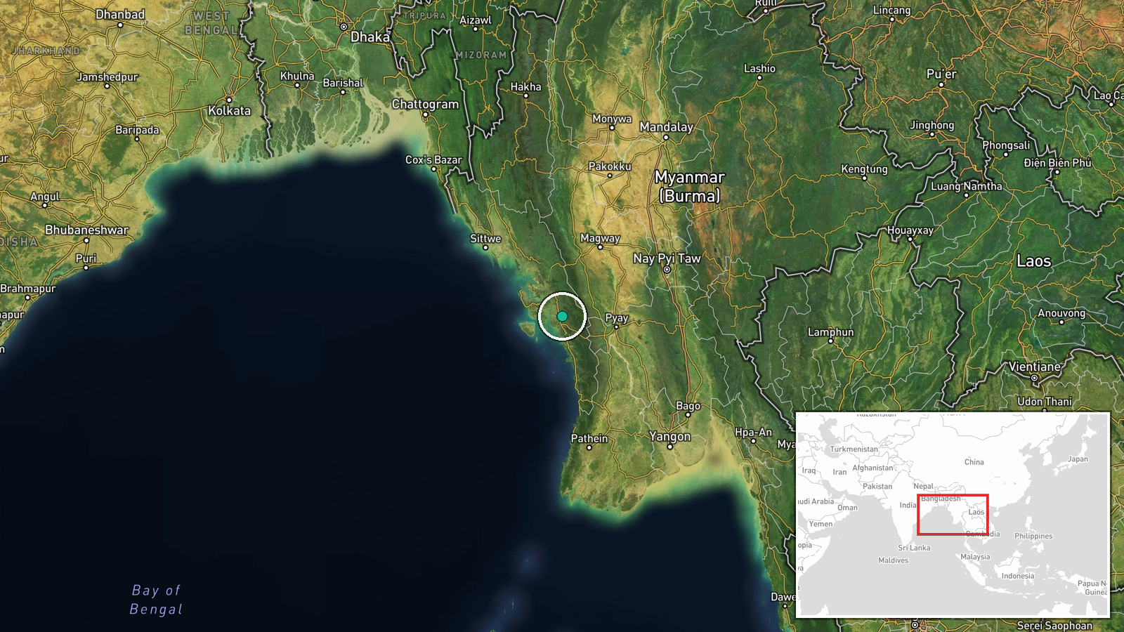 Myanmar (location not reported) — Tank location map