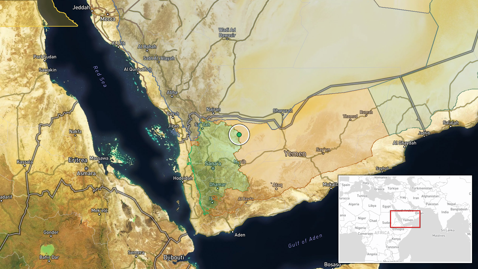 Al-Jawf Front, Al Jawf Governorate, Yemen — Tank location map