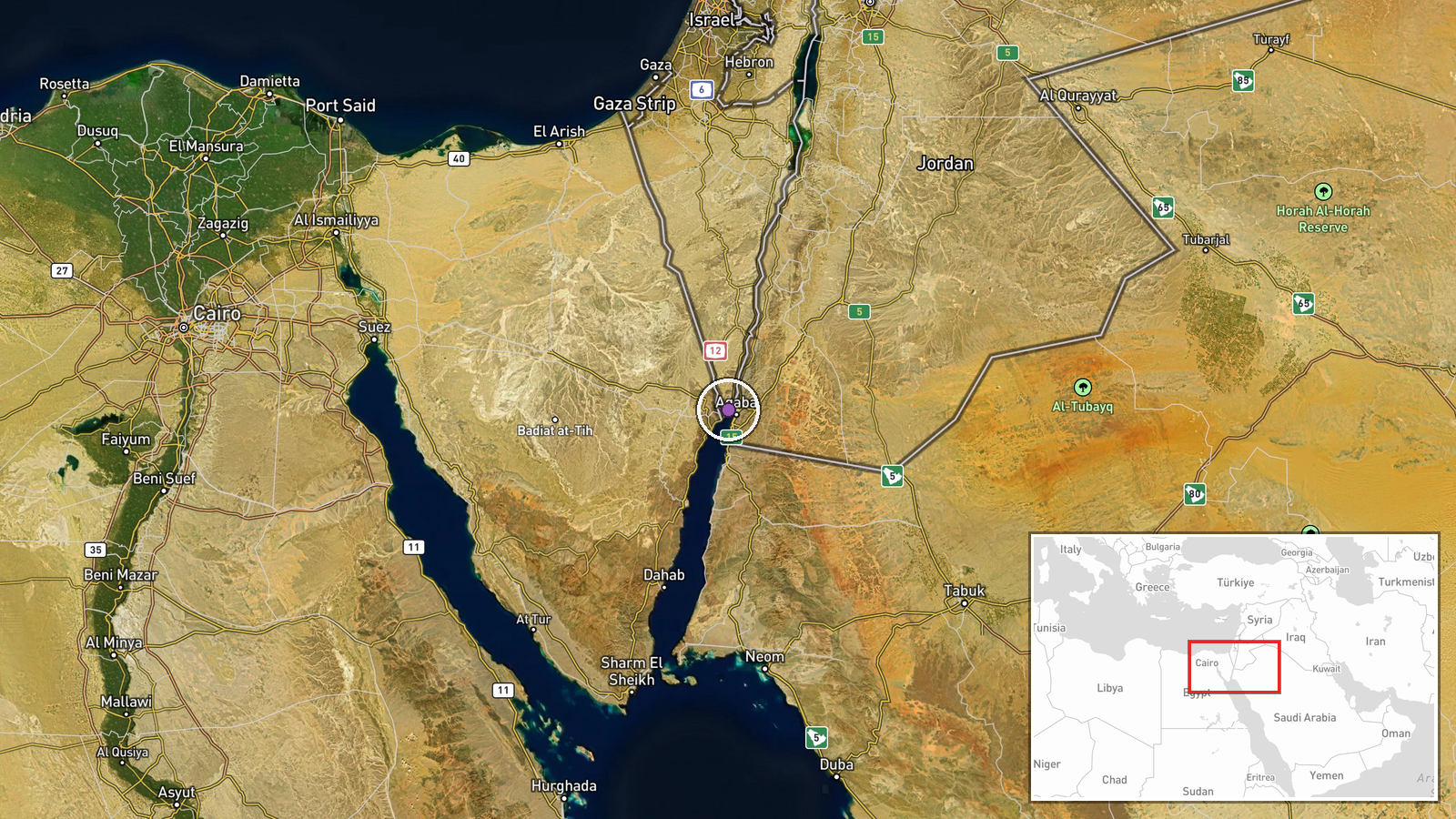 Eilat, Southern District, Israel — Air Defense location map