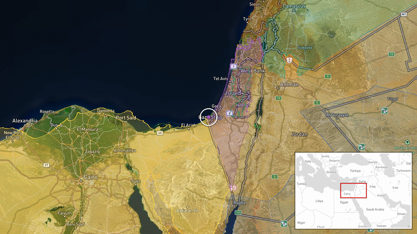 Mawasi, Rafah, Gaza Strip — Security location map