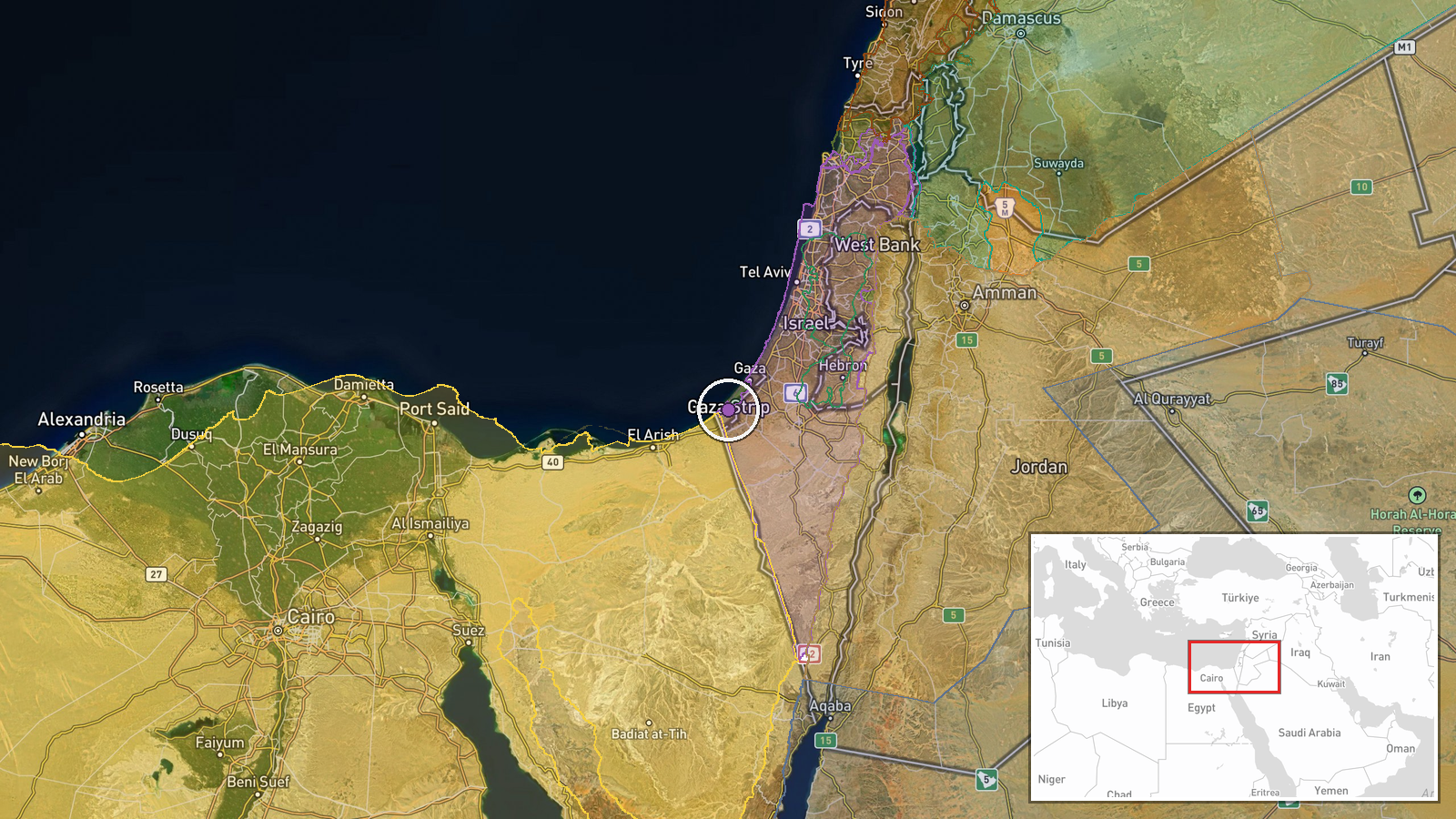 Khan Younis, Gaza Strip — UAS Strike location map