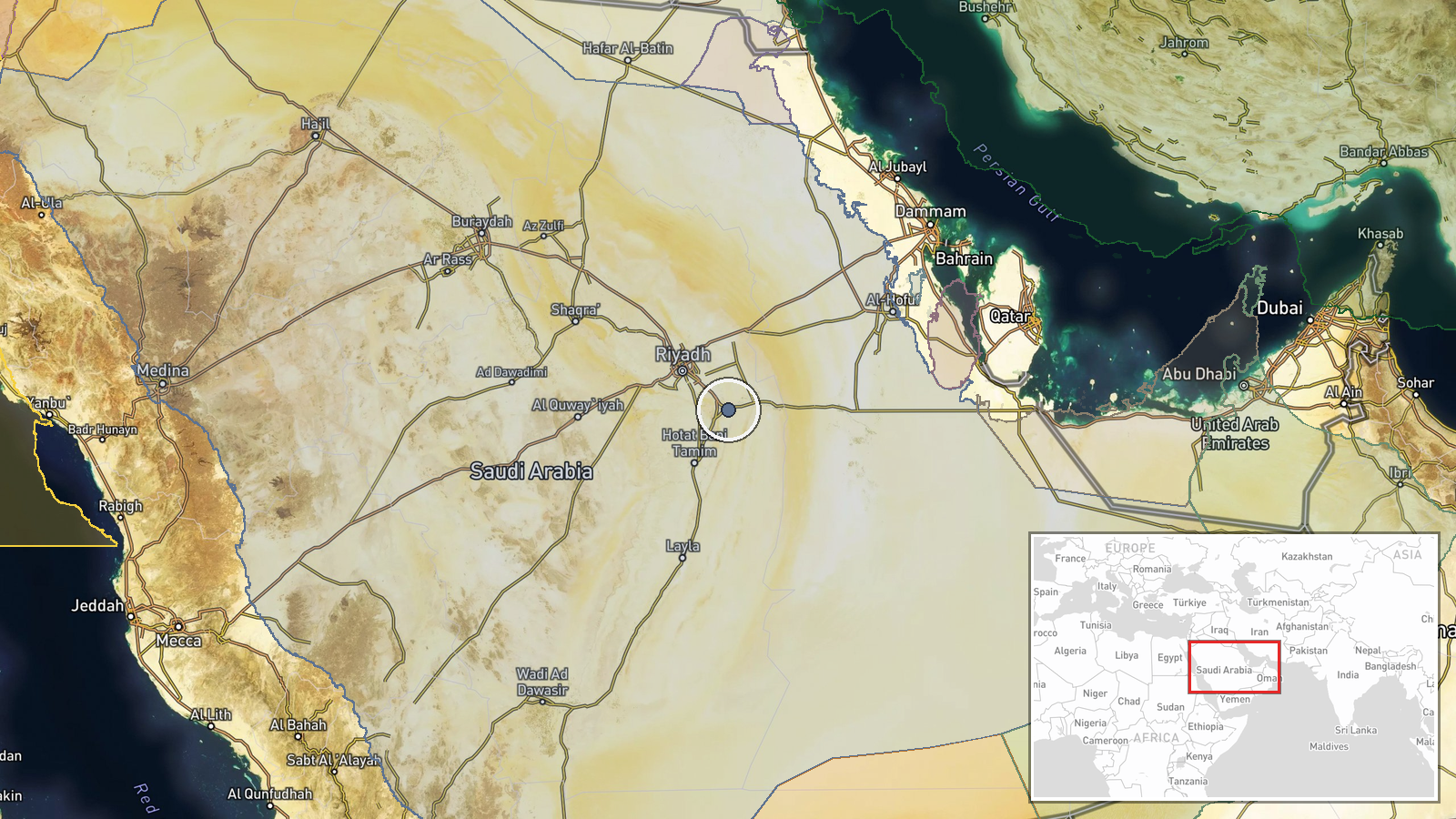 Al Kharj, Riyadh Region, Saudi Arabia — Air Defense location map