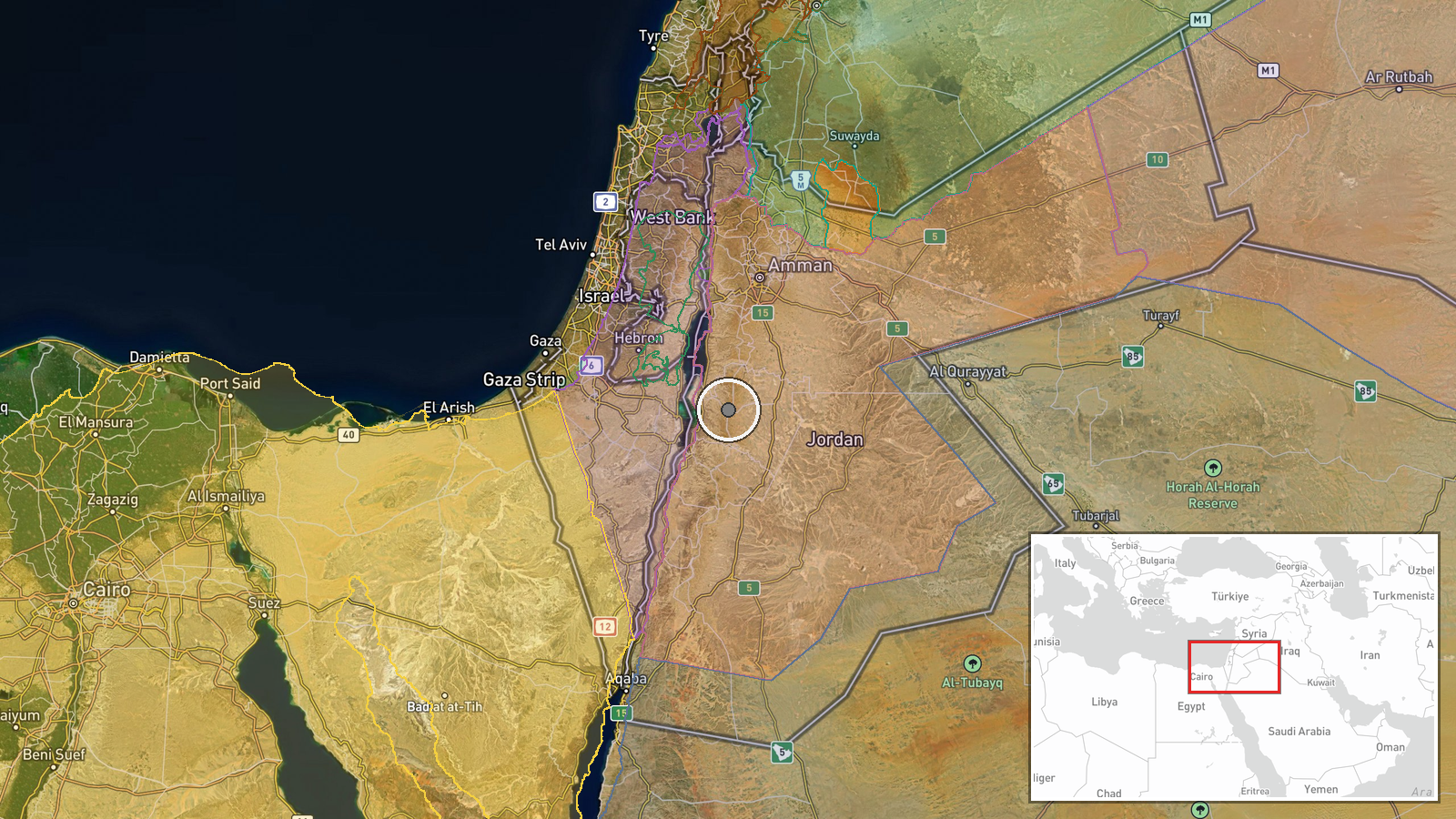 Al-Karak, Jordan — Security location map
