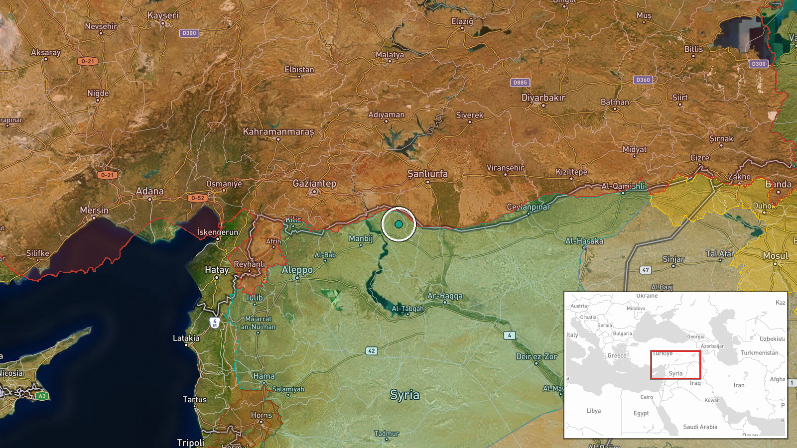 Aleppo — Combat location map