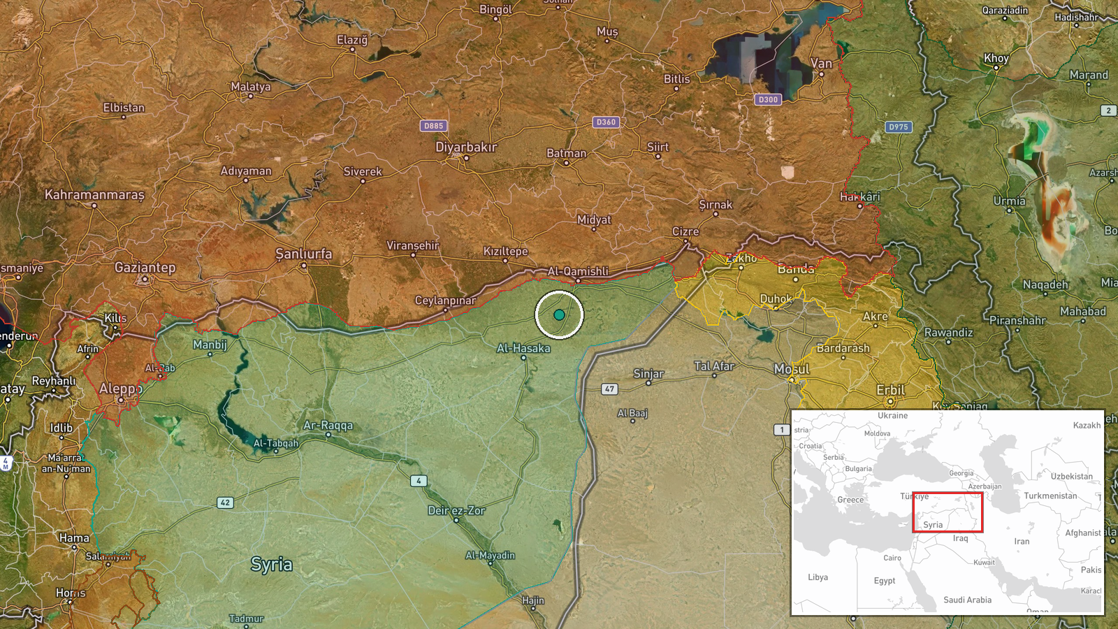 Al-Hasakeh — Combat location map