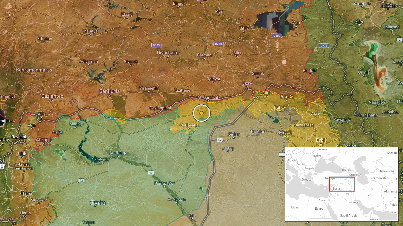 Al-Hasakeh — Combat location map