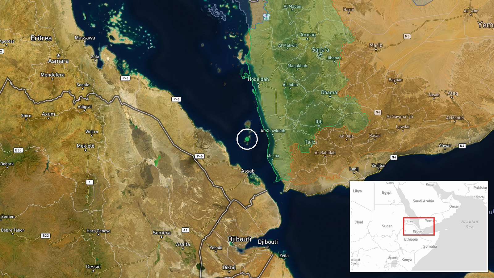 Al Hudaydah Governorate — Combat location map