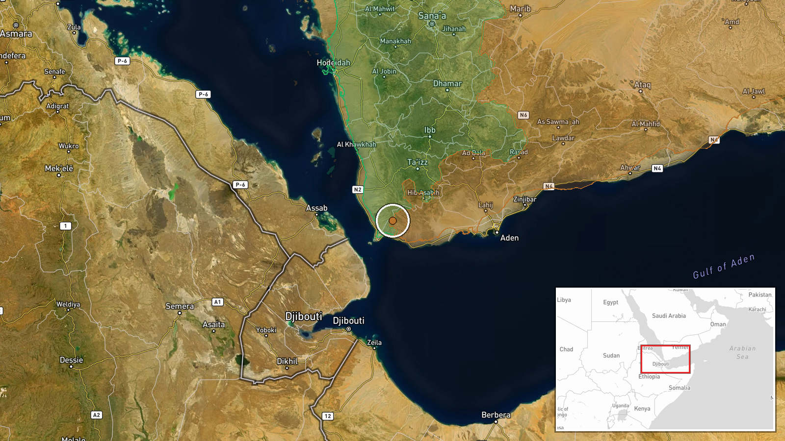 Lahij Governorate — Combat location map
