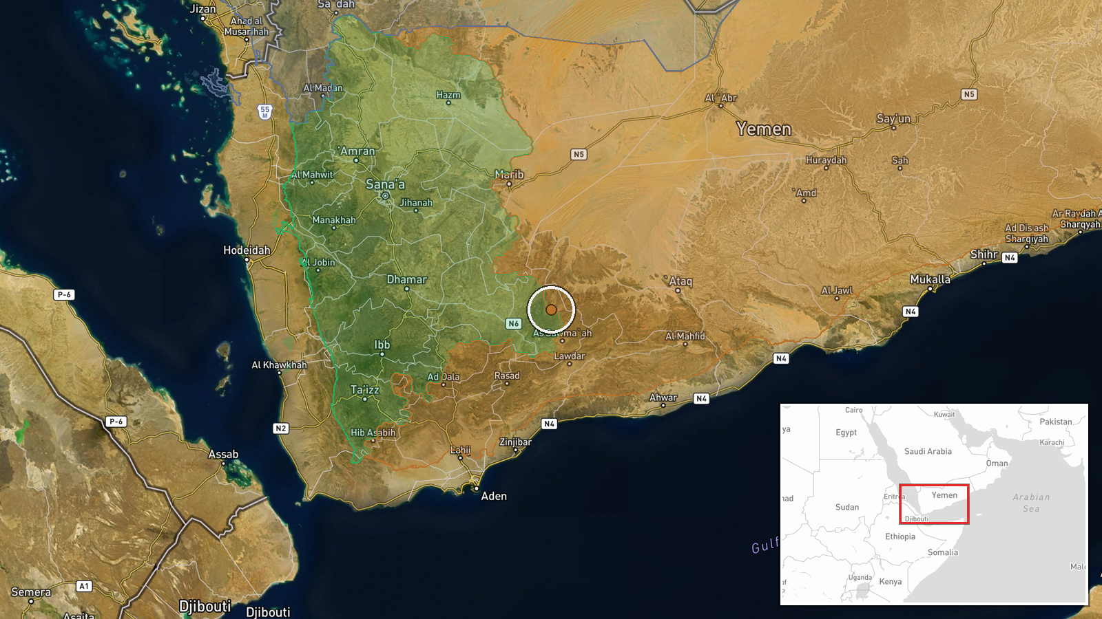Al Bayda' Governorate — Combat location map