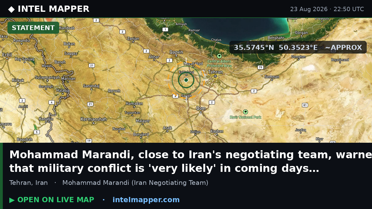Mohammad Marandi, close to Iran's negotiating team, warned that military conflict is …