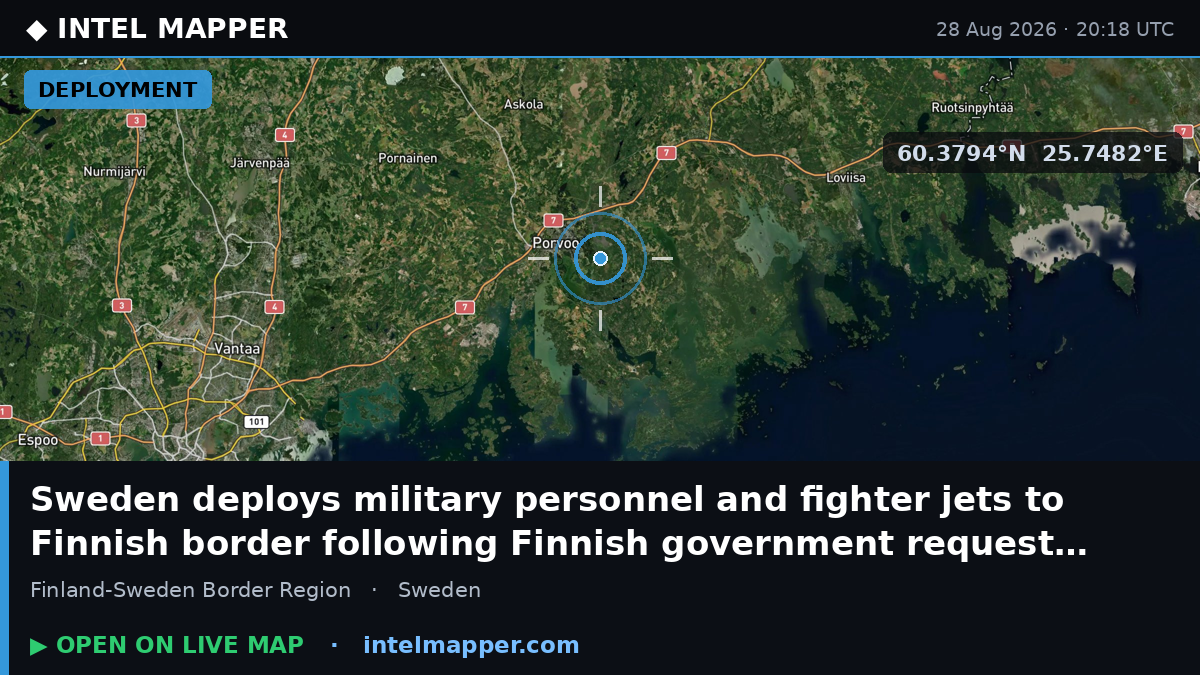 Sweden deploys military personnel and fighter jets to Finnish border following Finnish gov…
