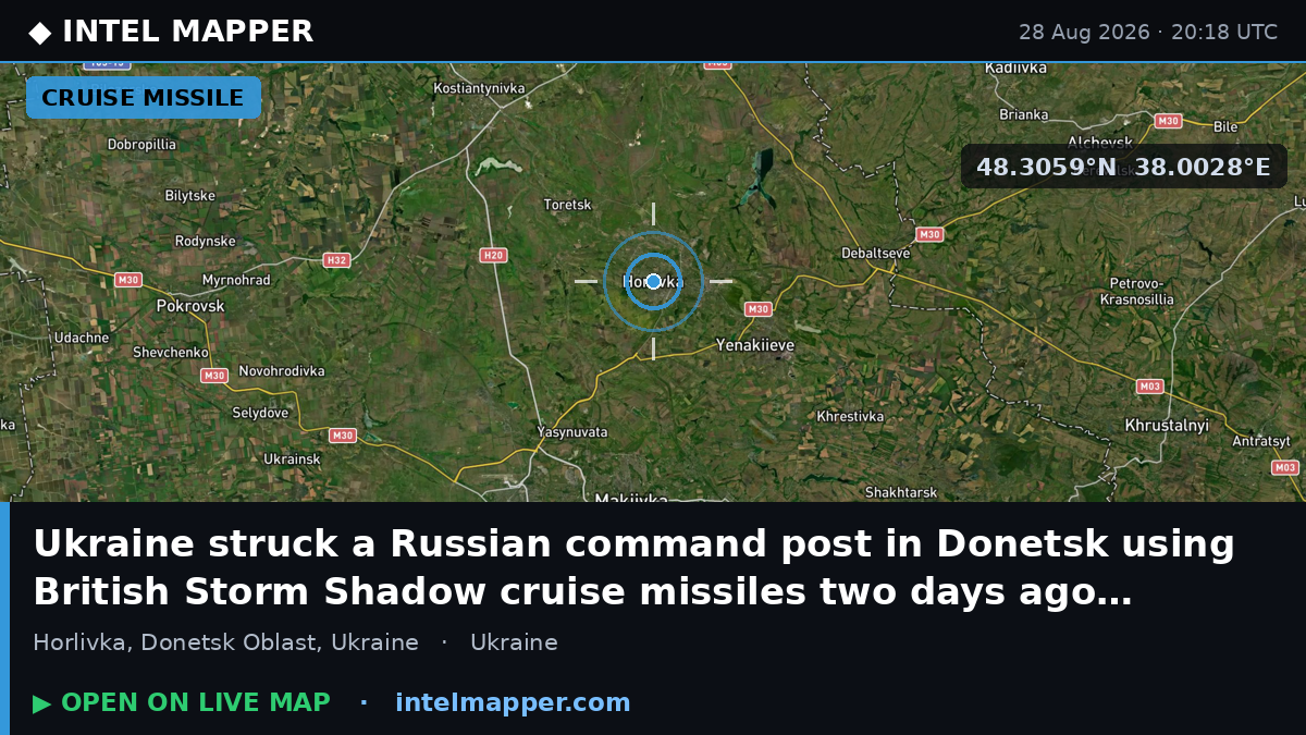 Ukraine confirmed cruise missile strike on Russian command post in occupied Donetsk. Storm…