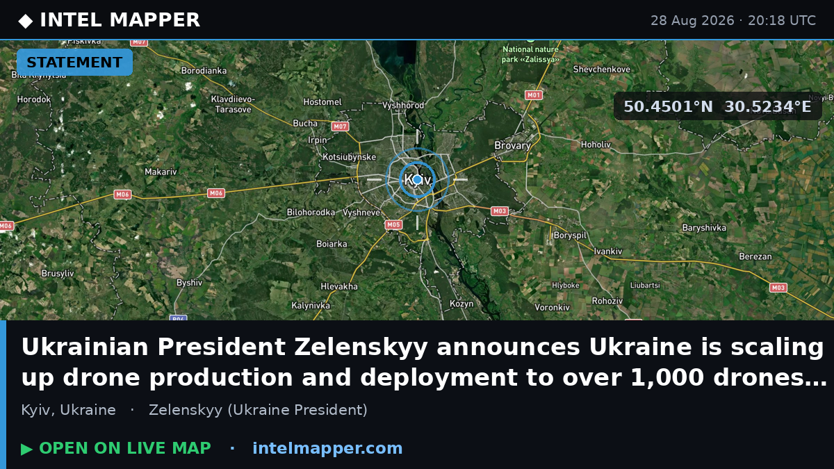Ukrainian President Zelenskyy announces Ukraine is scaling up drone production and deploym…